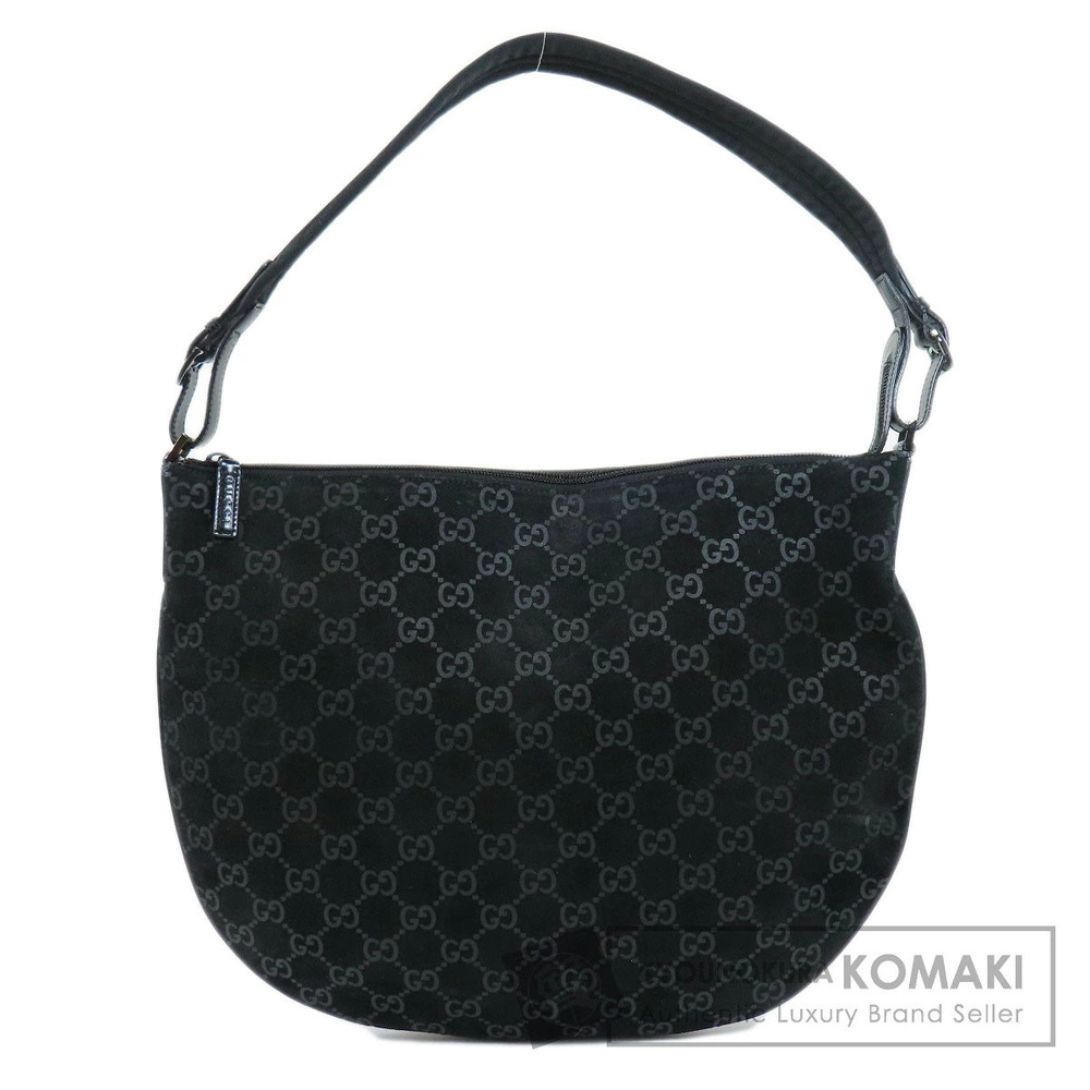 Gucci Tom Ford era Black GG Monogram Suede Hobo Bag